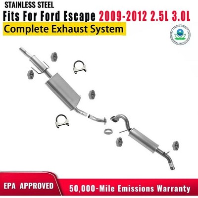 Resonator Muffler Assembly Tail Pipe for Ford Escape 2009-2012 2.5L 3.0L