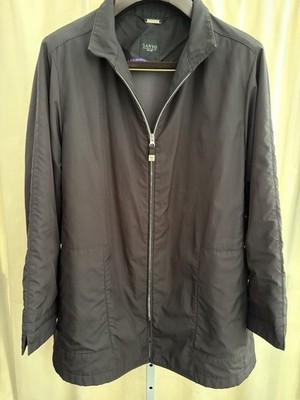 Sanyo New York Black Zip Front Rain Jacket Coat Women's L Water Resistant