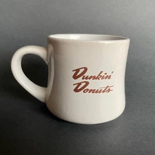 Vintage Dunkin' Donuts Diner Style Heavy Coffee Mug • Dunkie Man Mascot Logo