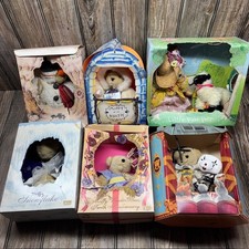 Lot of 6 Muffy Vanderbear Boxed Plush Bears - All Damaged