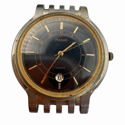 Vintage Pulsar (Seiko) 33mm Two-Tone Date Watch - V322-6a20 - Watch Head Only
