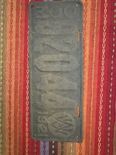 Antique heavy 1921 West Virginia License Plate