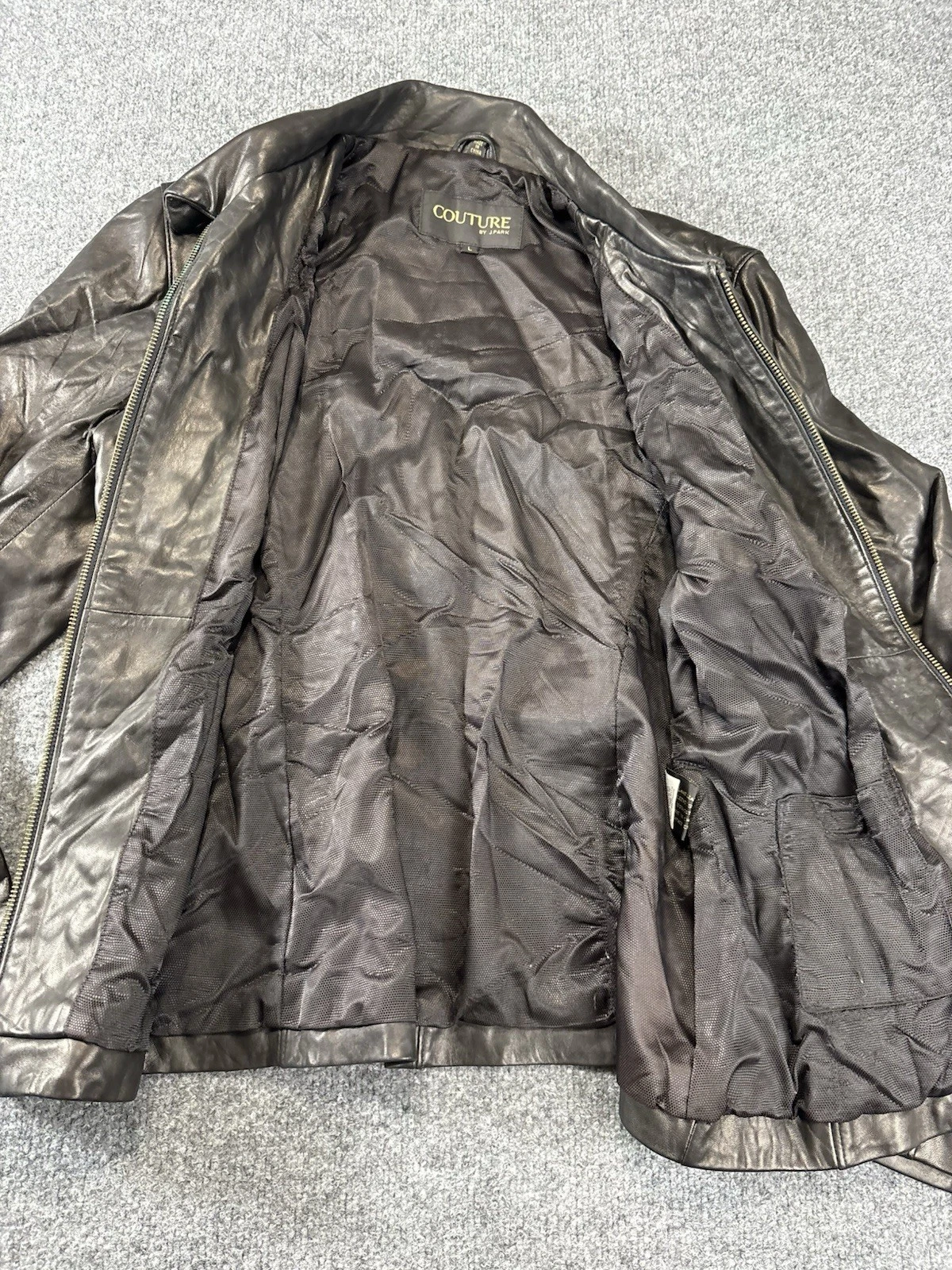 Vintage Couture by J Park Black Bomber Lamb Leather Jacket • Men’s Size Large image 4