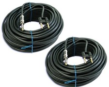 2PACK 14 ga gauge 1/4 to dual banana plug amplifier amp to speaker cables 100 FT