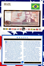 E Banknotes of All Nations Brazil 50 Cruzados 1986 P-182 UNC Prefix A