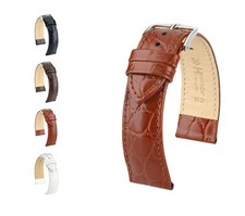 HIRSCH Uhrenarmband Krokodil Style "Crocograin", 16-22 mm, 2 Farben, neu!