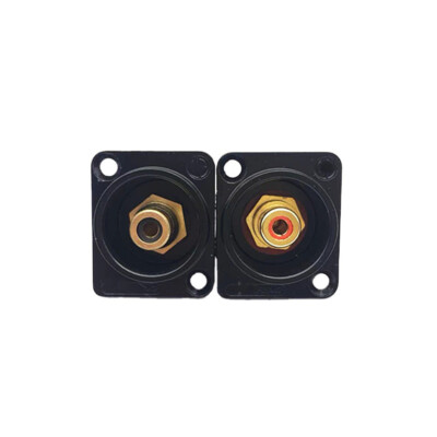 2pcs Black Female RCA Panel Mount Chassis Socket Connector Panels Gold Plated US