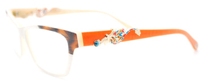 NEW COCO SONG CV 113 MELD GOLD COL. 2 WHITE ORANGE AUTHENTIC EYEGLASSES 53-15