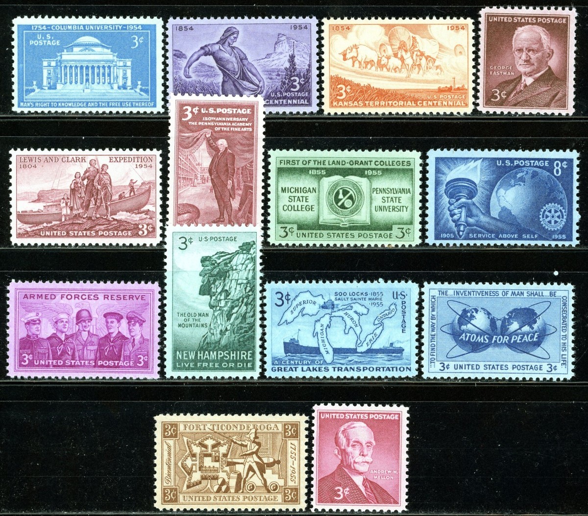 切手04 Stamps United States, Scott # 1029,1060-1072 Mint NH, complete