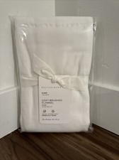 POTTERY BARN cozy brushed flannel WHITE KING pillow  sham NIP  SO SOFT