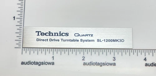 Technics SL-1200MK3D Turntable Replacement Badge Custom Made Silver Aluminum
