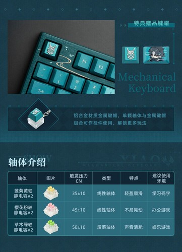 Xiao Official Genshin Impact PBT ABS LED Wired Mechanical Keyboard 108 Keys Gift - Picture 12 of 13
