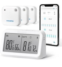 INKBIRD WiFi Digital Indoor Monitor Set, Bluetooth Temperature and Humidity...