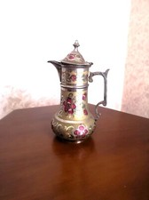 CARAFFA- BROCCA  IN PELTRO con decorazioni orientali