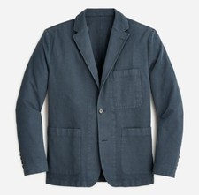 J. Crew Garment-dyed Cotton-Linen Chino Suit Jacket Petrol Blue - 178 NWT 36