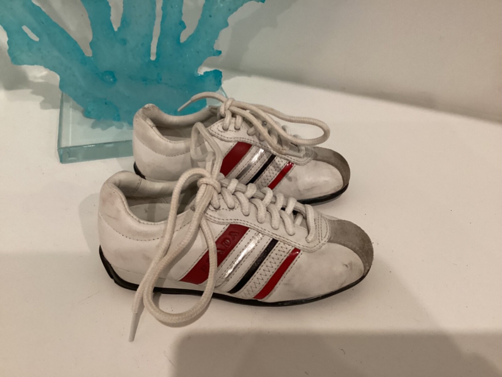 Trainers Infant White Leather Size Us 8 Eur 24
