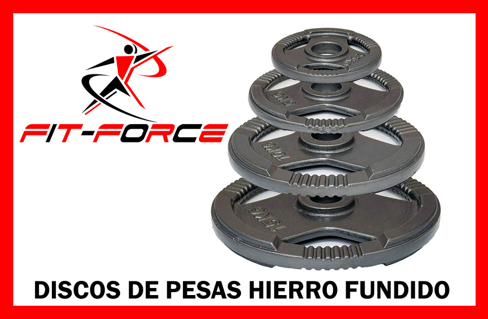 Discos de pesas Hierro fundido marca Fit-Force para halterofilias y crossfit