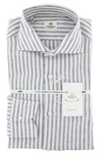 Luigi Borrelli Black Striped Linen Shirt - Slim - AP 