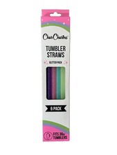 New CharCharms Glitter Straws For 30 oz Tumbler Pack Of 6 Straws NWT