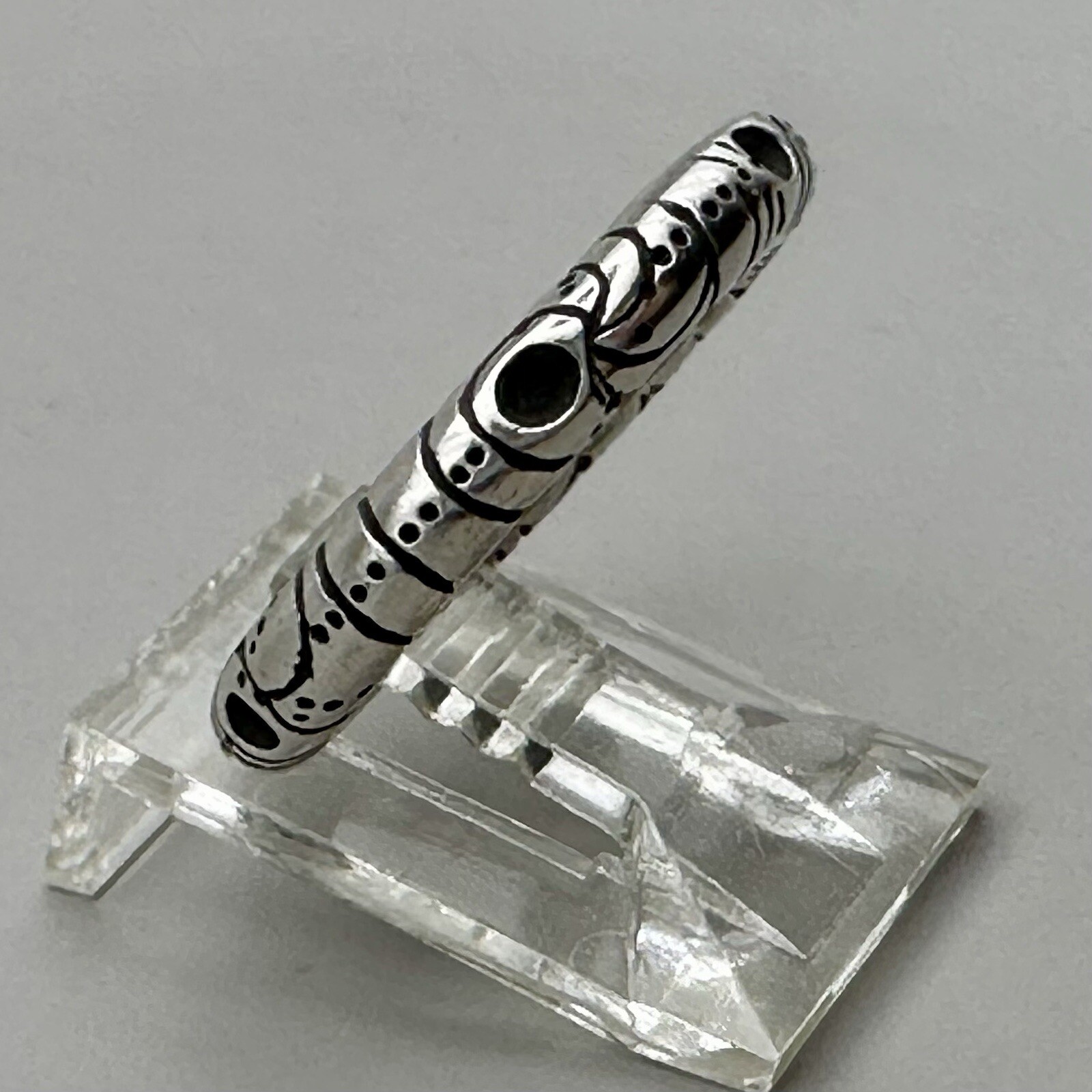 Artisan Boho Stackable Ring Signed Locke Sterling… - image 2