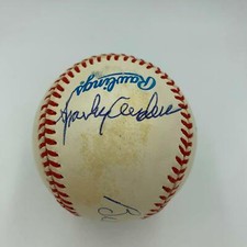 Sparky Anderson Al Kaline Newhouser Rogell Tigers Legends Signed Baseball PSA 