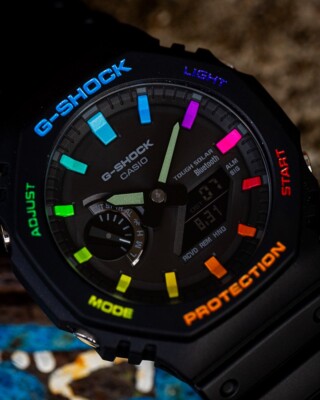 Casio G Shock Solar Black Rainbow, Casio Custom watch Casio G Shock Solar Black Rainbow, Casio Custom watch