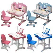 Kids Desk and Chair Set Height Adjustable Study Desk Table with Drawer for Kids 