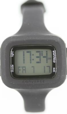 Converse Understatement Uhr Damen Gummi Schwarz 30M 24Std Licht Datum Alarm Chro