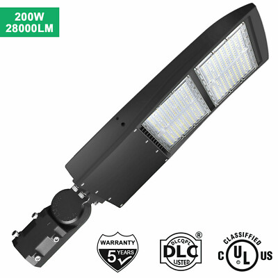 200W LED Shoebox Parking Lot light Fixture 5000K Replace 600W MH Area Road light