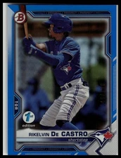2021 Bowman Draft 1st Edition Rikelvin De Castro Blue Foil #/150 #BD-188