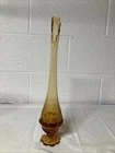 Fenton Valencia 15.5” Swung Vase in Amber Large petal base Honey Golden Yellow