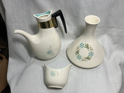 3 pcs TST Boutonniere Coffee pot Carafe sugar Taylor Smith MCM Ever Yours VTG