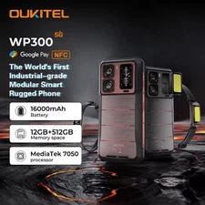 36GB+512GB 108MP NFC Global Oukitel WP300 5G Rugged Phone Detachable Rear Screen
