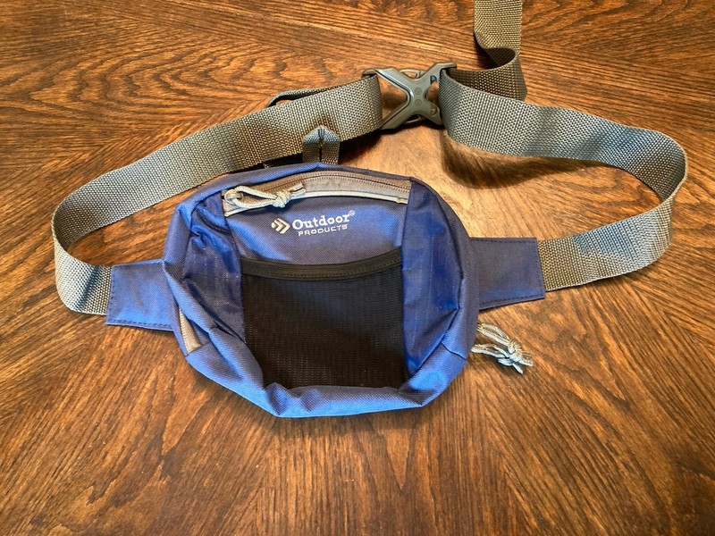Outdoor Products Fanny Pack Waist Bag Zipper Pockets  Black Blue Small