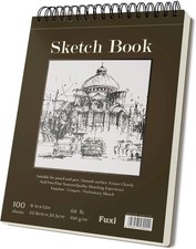 9" X 12" Sketch Book, Top Spiral Bound Sketch Pad, 100 Sheets 68Lb/100Gsm Acid-F