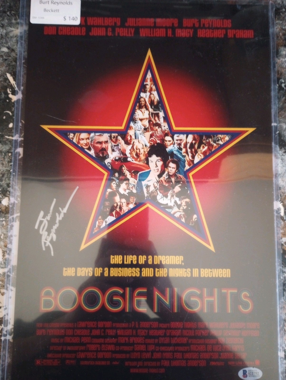 Burt Reynolds Autographed Signed Boogie Nights 11x17 Photo Beckett BAS Film Poster 