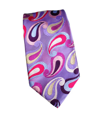 DUCHAMP LONDON, WOW!! BRILLIANT MULTICOLOUR 'CONCENTRIC PAISLEY' TIE, FREEPOST