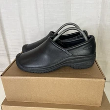 Keen Utility PTC II Slip-On Work Nursing Shoes Size 8.5 Black Leather Clogs GUC