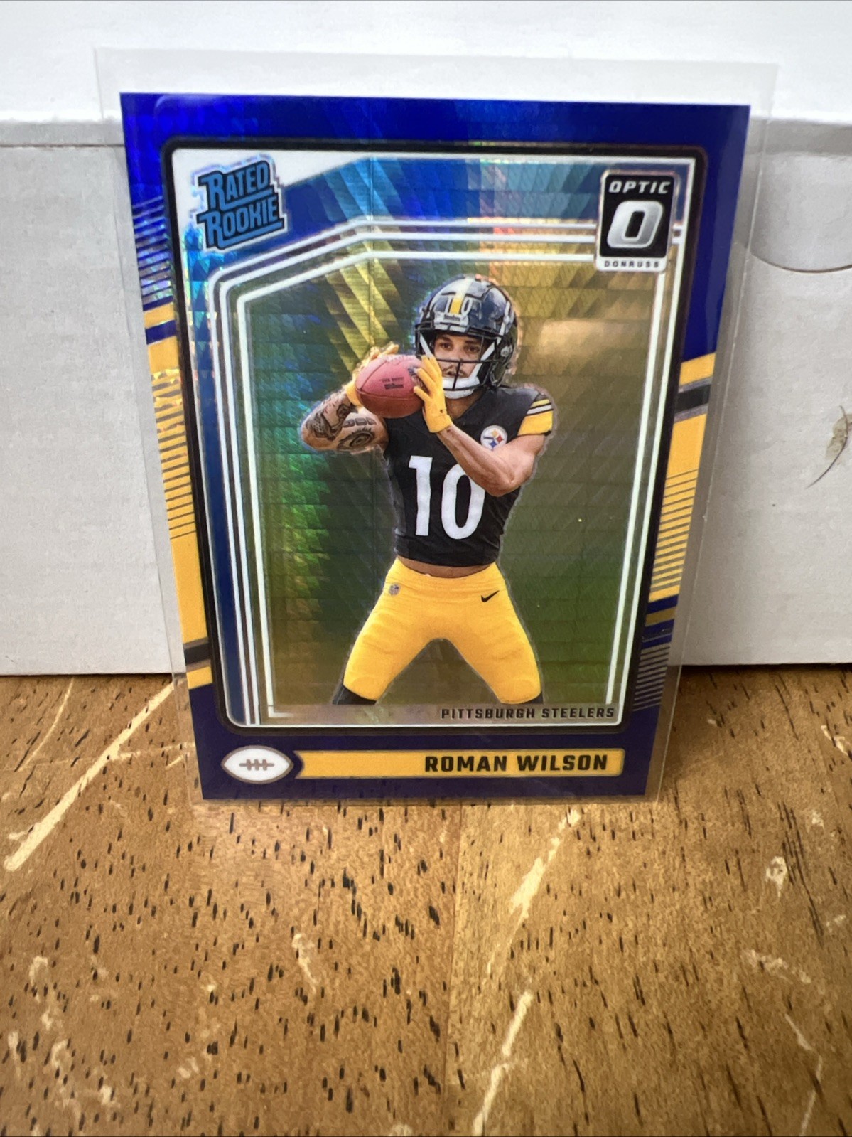 2024 Panini Donruss Optic - Rated Rookie Roman Wilson #285 Blue Hyper Prizm (RC)