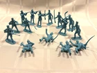 VTG 1960's Alamo Davy Crockett Lot of 15 Blue Mexican Army Shako Hat Figures