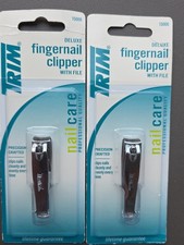 Set of 2 New Deluxe Trim Fingernail Clipper With File