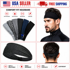 Sports Headbands Men Women Sweatbands Moisture Wicking Elastic Hair Bands Gym