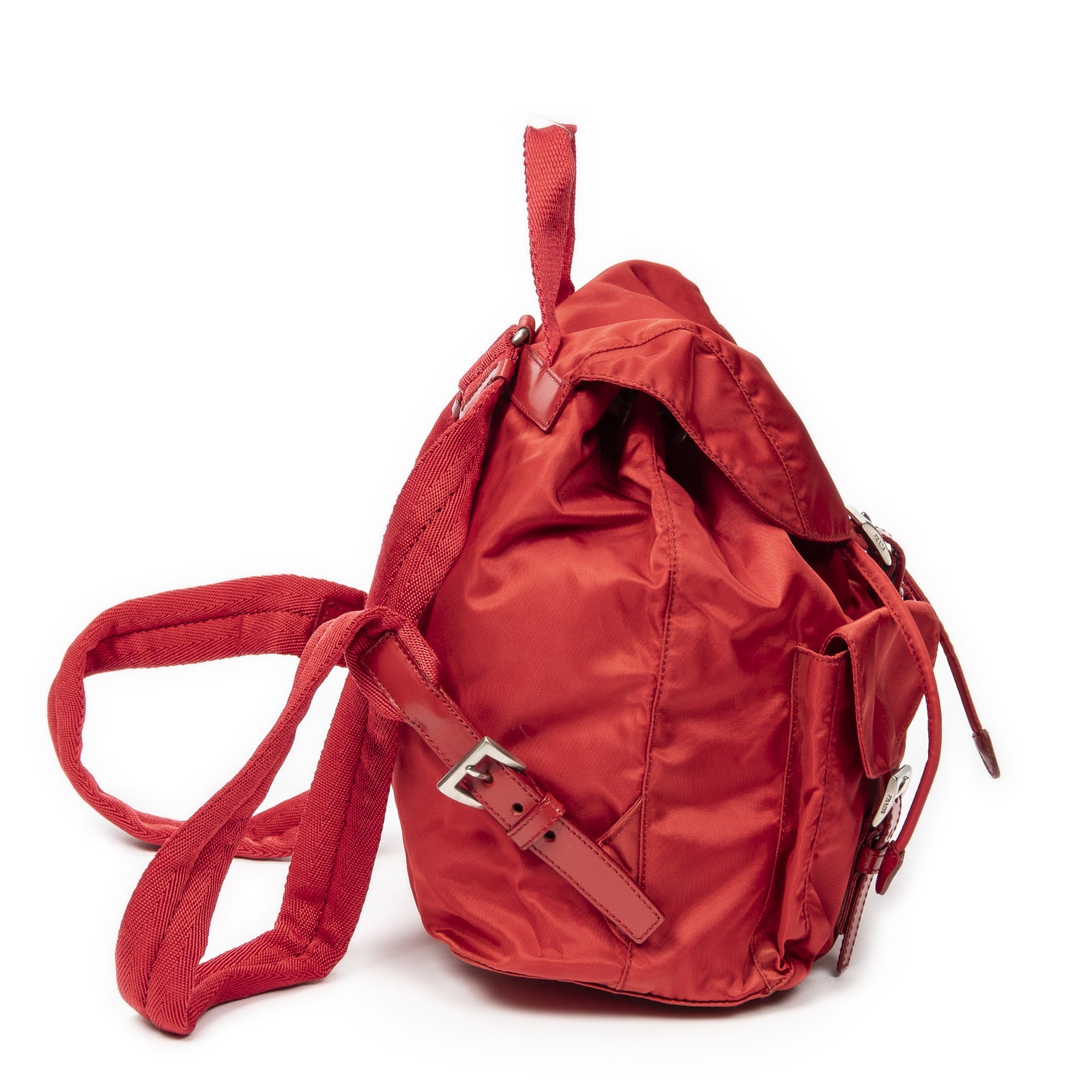 Prada Red Small Drawstring Backpack Backpack Nylo… - image 4