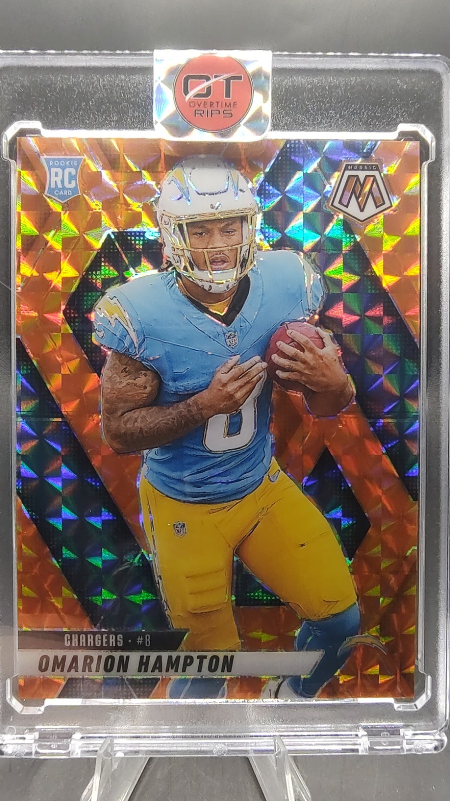 2025 Mosaic Omarion Hampton RC Rookie #335 Orange LA Chargers /199