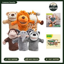 6 Animal Hand Puppets with Movable Mouths - Perfect for Kids' Parties Gifting