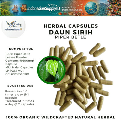 [idHerb] 100-500 CAPSULES daun Sirih Piper betle Organic WildCrafted  