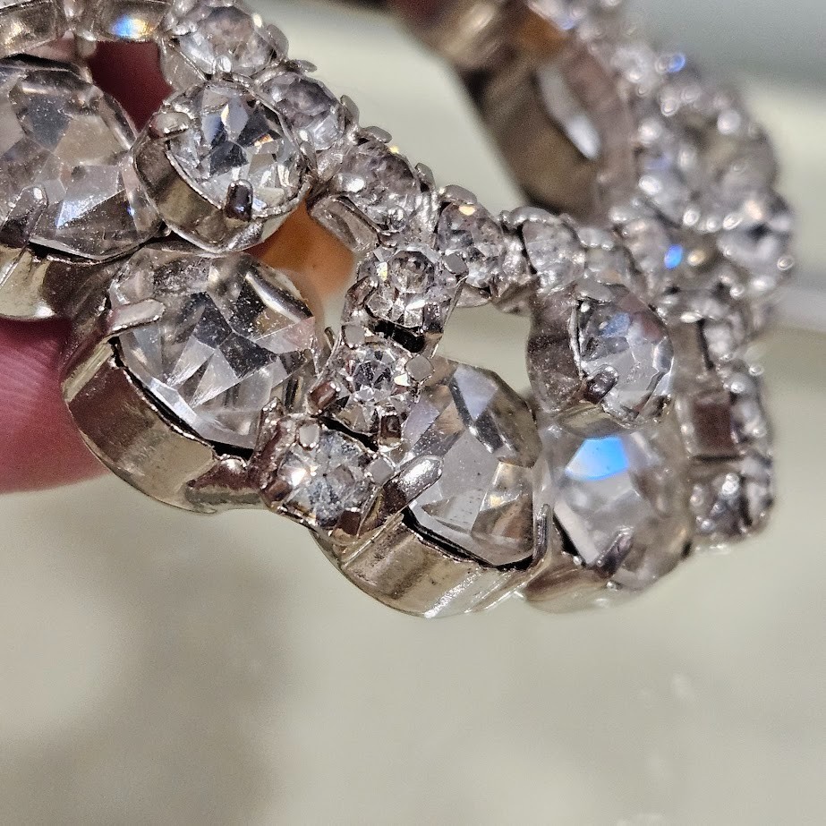 Vintage Multi-Layer Clear Rhinestone Garland Wrea… - image 7