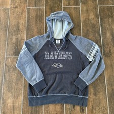 Women s Baltimore Ravens NFL Team Apparel Destressed Hoodie Size Medium