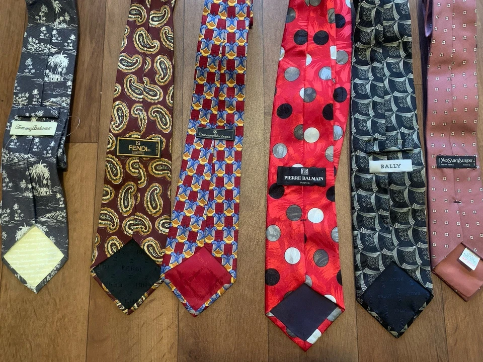 Lote de 12 corbatas de lujo de diseñador Hermes Versace Dior Balmain Saint Laurent etc. Foto 4 de 4