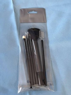 6-Piece Mini Travel Makeup Brush Set - Black - Compact Purse Size Starter Kit